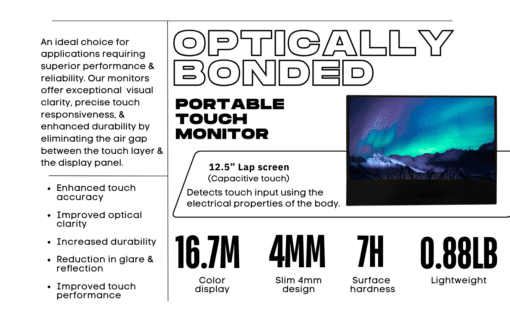 Portable Touch Monitor Optically Bonded pichi